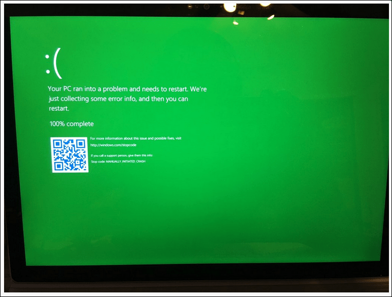 Microsoft præsenterer eksklusivt Green Screen of Death for Windows Insiders