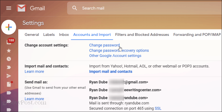 nulstilling af gmail-adgangskode