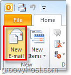 Skriv en ny e-mail-besked i Outlook 2010