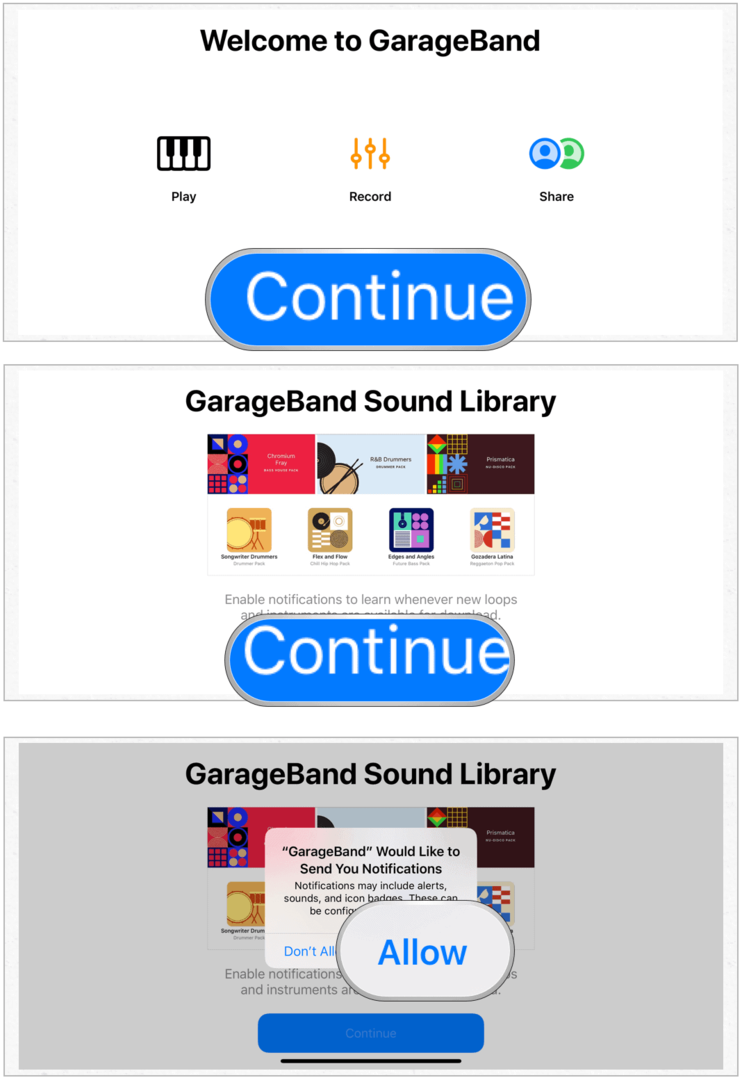 GarageBand installeres på iPhone