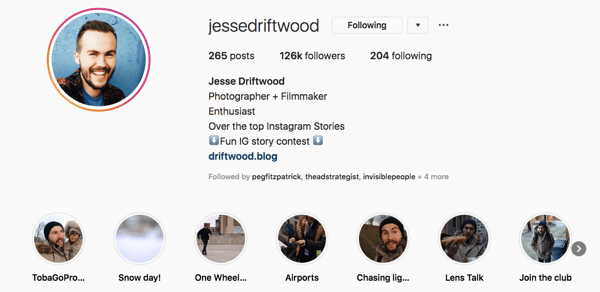 Jessie Driftwoods Instagram-profil.