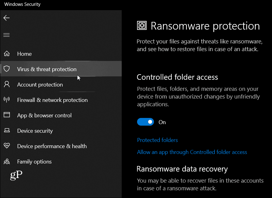 Ransomware-beskyttelse Windows 10