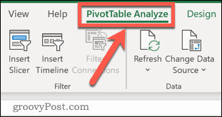 Pivottabel fane i Excel