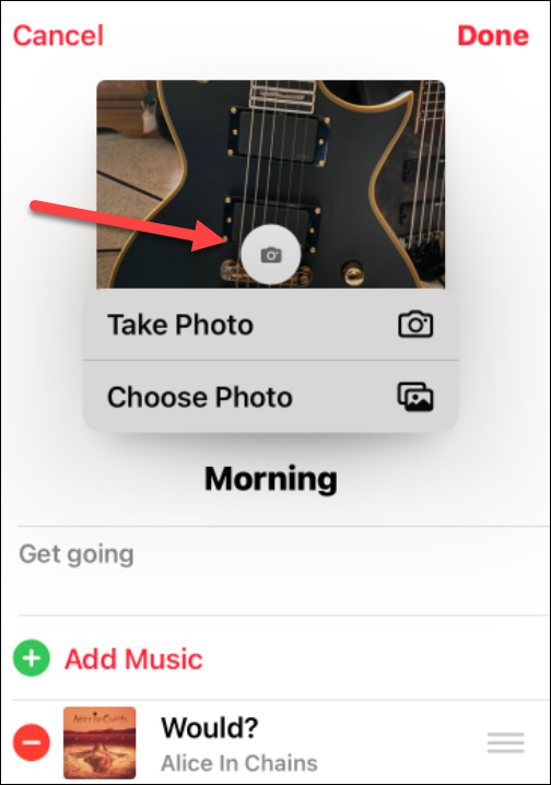 ændre et afspilningslistebillede på Apple Music