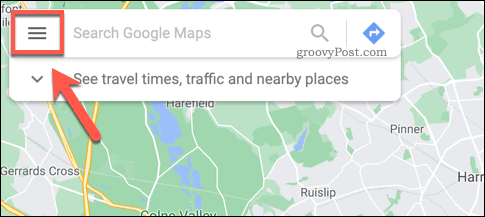 Google Maps hamburger-menuikon