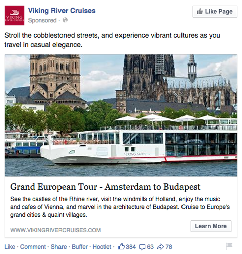 viking river cruises facebook nyhedsfeed annonce