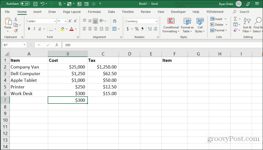 ved hjælp af kontrol-d i excel