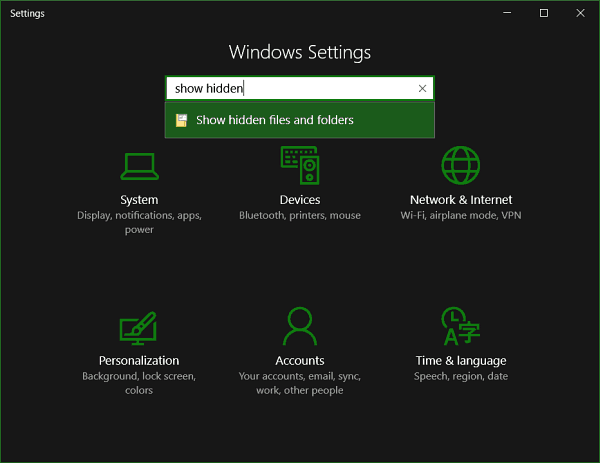 Sådan vises skjulte filer og mapper i Windows 10