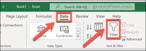 Excel datafilter