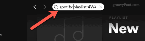 Spotify-søgning efter afspilningsliste URI