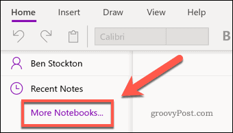 OneNote More Notebooks-menuikon