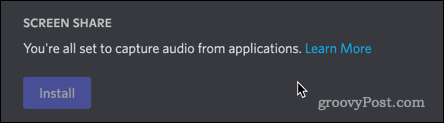 Discord audio plugin installeret