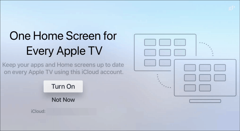 Ét hjemmeskærmbillede hvert Apple TV