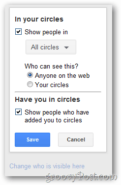 google + profilcirkel displaykonfiguration