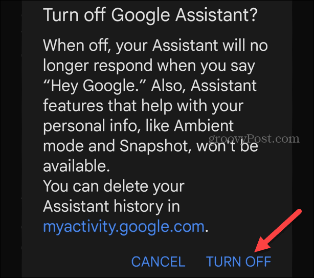 Deaktiver Google Assistant