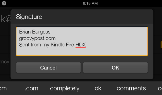 Fire HDX-underskrift