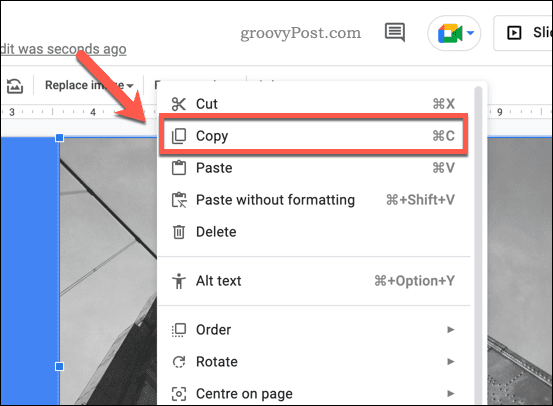 Kopier et billede i Google Slides