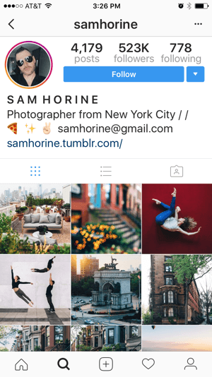 For at kontakte en Instagram-influencer om en historieovertagelse skal du kigge efter kontaktoplysninger på deres Instagram-profil.