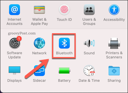 Åbning af Bluetooth-indstillingsmenuen på Mac