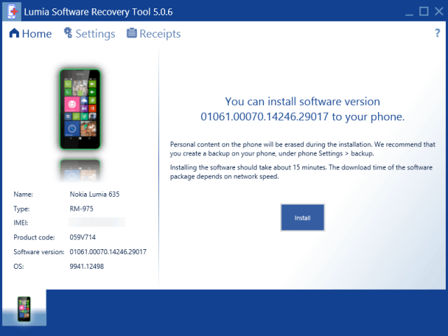 Lumia gendannelsesværktøj Windows 10 til telefoner