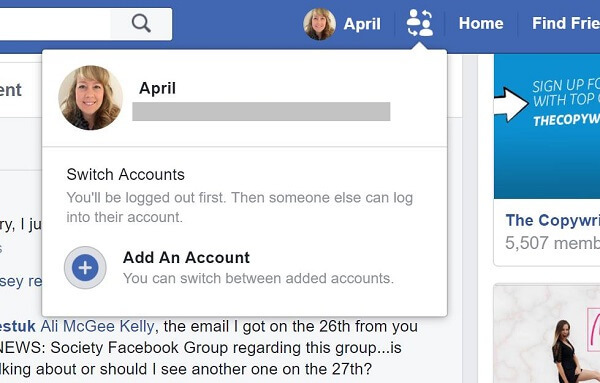 Facebook ser ud til at teste en knap, der giver brugerne mulighed for hurtigt at skifte mellem konti.