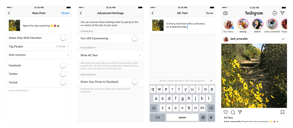 Instagram tilføjer to nye tilgængelighedsfunktioner for at hjælpe synshandicappede brugere med at få adgang til de fotos og videoer, der deles på platformen.
