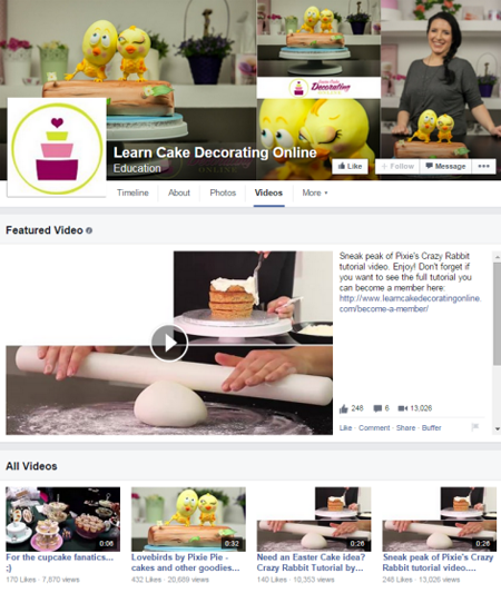 lære kage udsmykning online facebook videoer