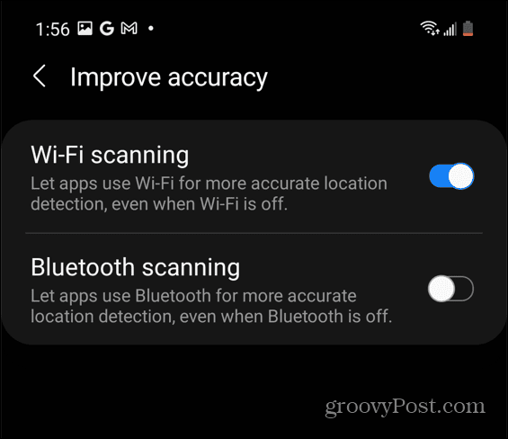 Android Samsung Wi-Fi-scanning Kalibrer google maps