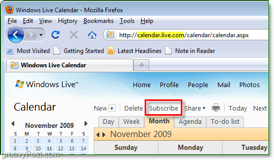 abonner i Windows Live-kalender til Google eller en anden kalender