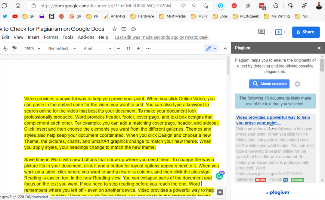 Sådan tjekker du for plagiat i Google Docs