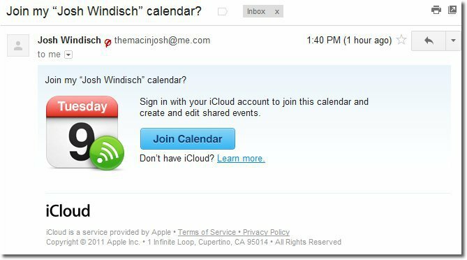 Apple iCloud: Del offentlige og private kalendere