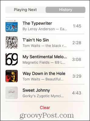 Apple musik historie liste mac