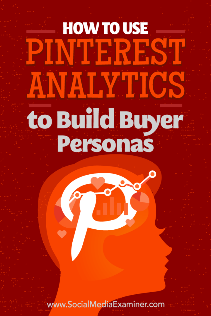 Sådan bruges Pinterest Analytics til at opbygge køberpersoner af Ana Gotter på Social Media Examiner.