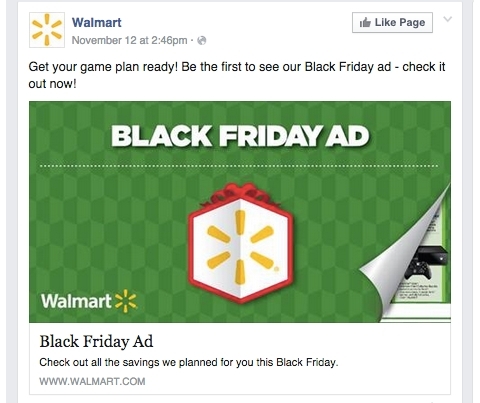 Walmart Facebook opdatering