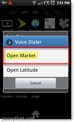 Åbn Android-appmarkedet med stemme på Android-telefoner