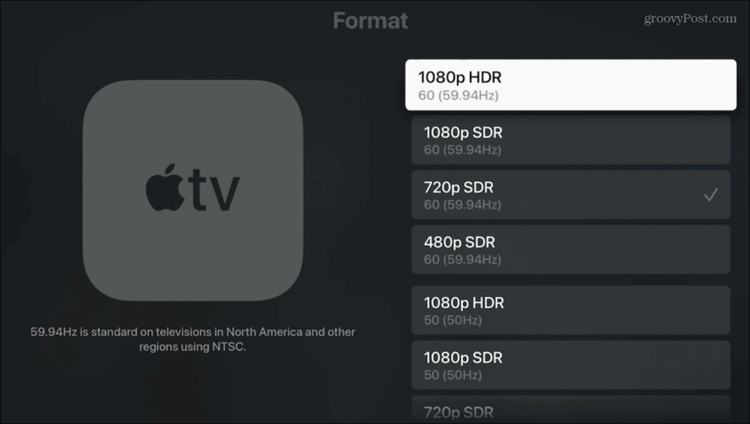 Skift Apple TV-skærmopløsning