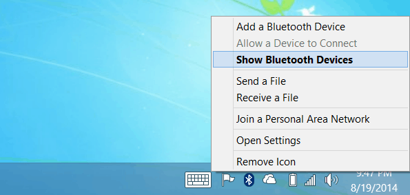 Vis Bluetooth-enheder