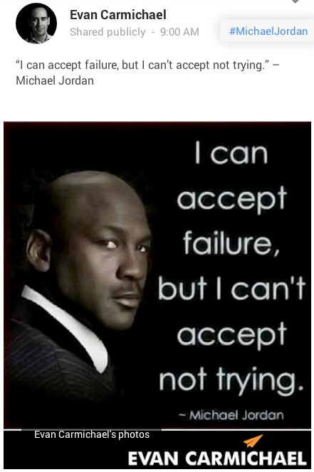 mærkebillede af et michael jordan citat på google +