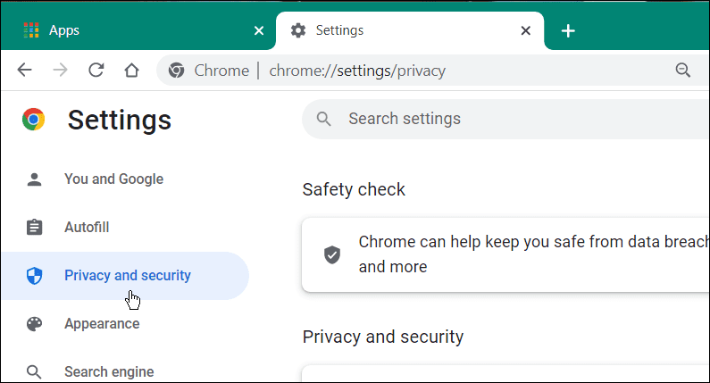 privatliv og sikkerhed chrome