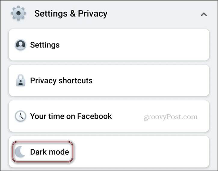 Facebook Dark Mode Android-indstillinger Privatliv Dark Mode