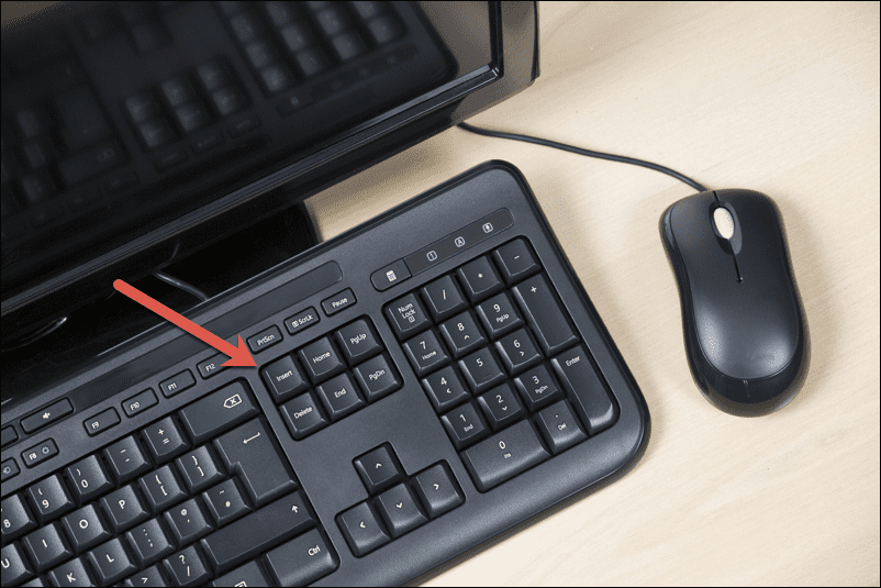 Indsæt-tasten på et tastatur