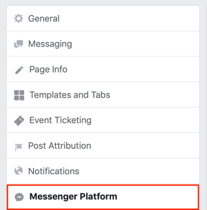 Send til Facebook Messenger-fanen Opdag, trin 1.