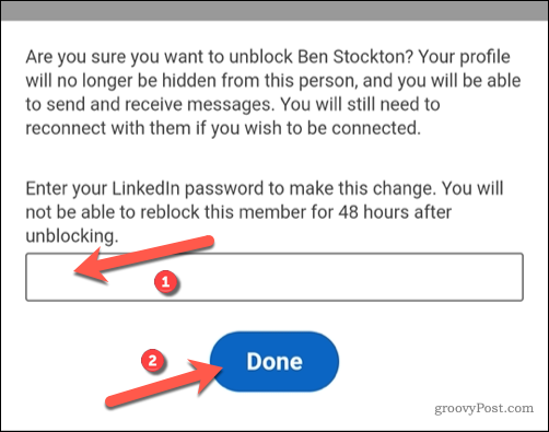 Fjern blokering af en bruger på LinkedIn