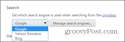 Chrome-søgeudbyder