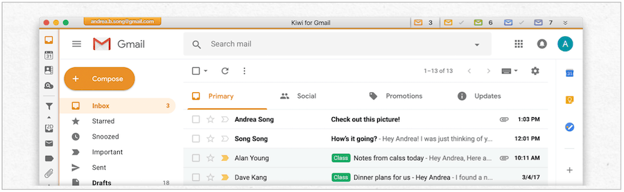 Kiwi til Gmail