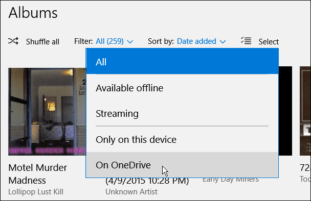 filtrer OneDrive