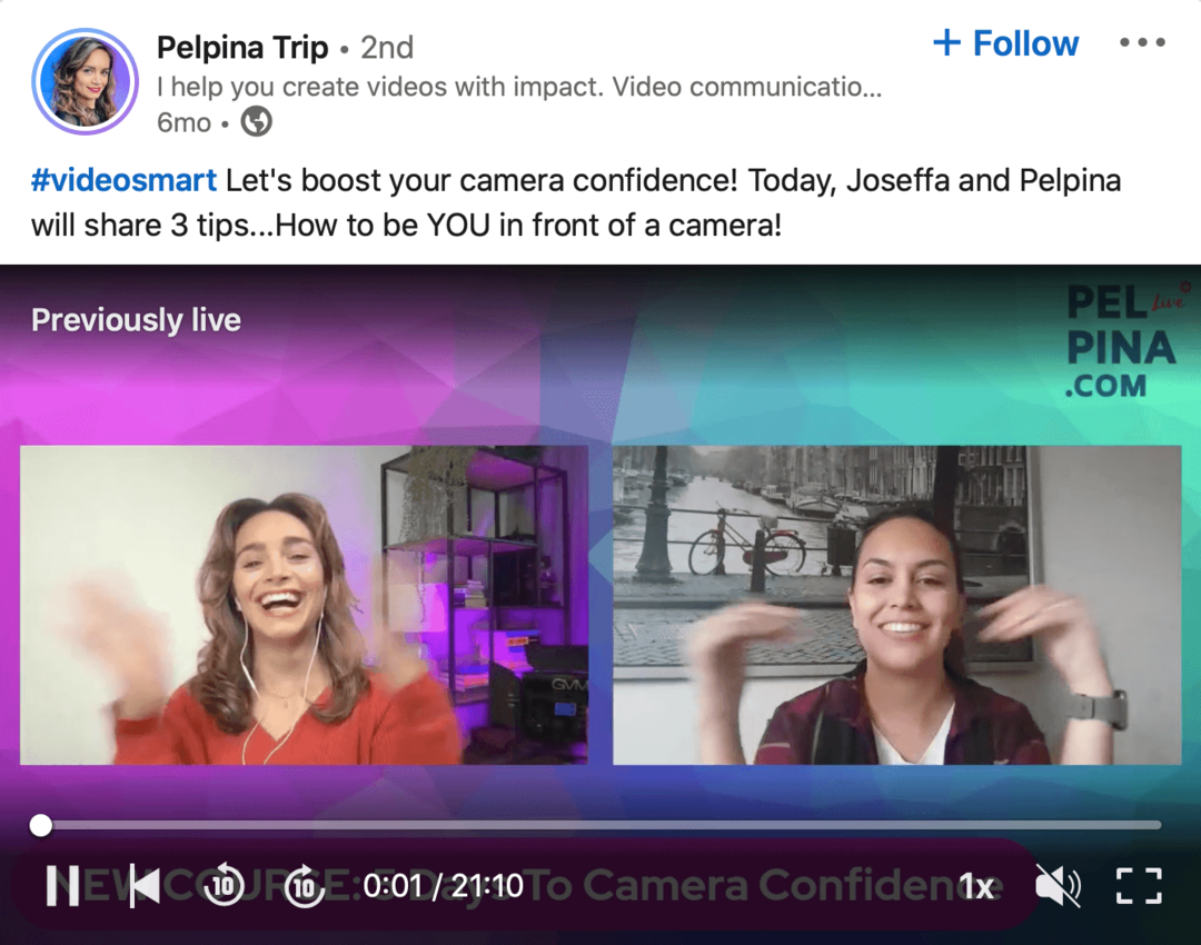 billede af LinkedIn-video fra Pelpina Trip