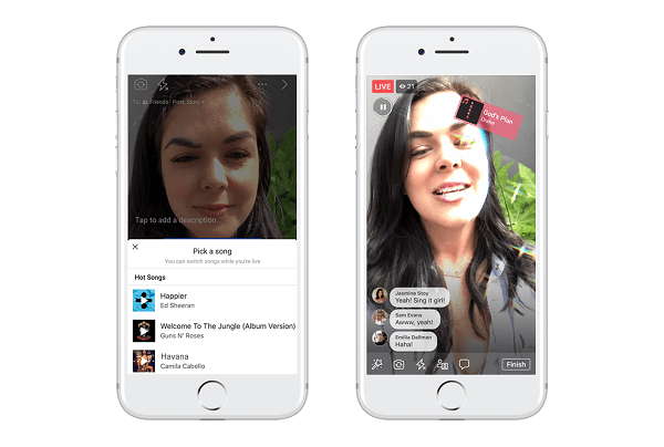 Facebook tester Lip Sync Live, en ny funktion designet til at lade brugerne vælge en populær sang og foregive at synge den på en Facebook Live-udsendelse.