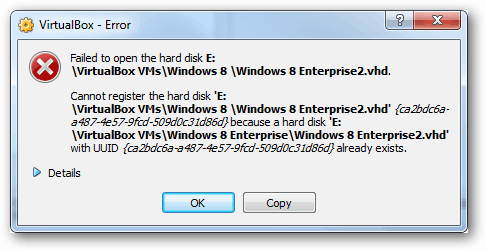 virtualbox-fejl - kunne ikke åbne harddisken uuid