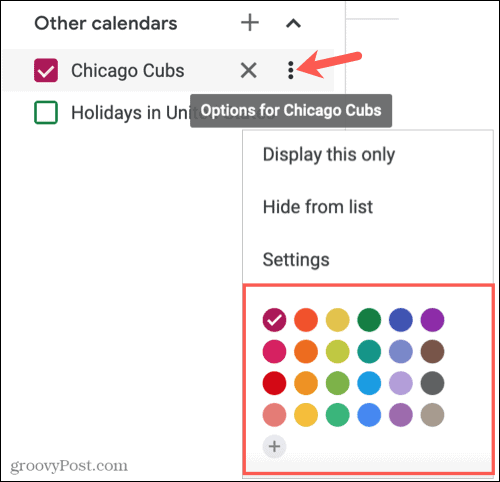 Skift kalenderfarve